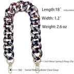 AUMEY Leopard Print Resin Chain Purse Strap, Decorative Bag Handle Replacement - color: 01- Leopard Print