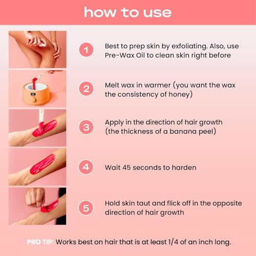 KoluaWax Premium Waxing Kit for Women - Beginner Friendly - Complete Wax Kit that includes 14oz of Wax Beads, Applicator, Pre and Post Care, Suitable for Sensitive Skin (Peach Fuzz) - color: Peach Fuzz