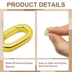 4Pcs Gold Plated Oval Charm Clasp, 18K Gold Clasp for Necklace, Spring Ring Connector, Carabiner Closures for Jewelry Making, Bracelet Enhancer