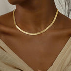 Gold Necklace for Women - Chunky 14K Gold Plated Chain Necklace Cuban Link Paperclip Chain Herringbone Statement Choker Necklace for Women Simple Trendy Jewelry Gifts - style: 6mm-snake chain-gd