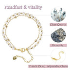 Farfume Crystal Bracelet Beaded Bracelets 4mm Natural Stone Beads Gemstone Handmade Jewelry Valentine's Day Gifts - color: Clear Quartz-steadfast&vitality