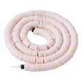 10 Strands 4mm Flat Round Polymer Clay Beads Strands Flat Disc Clay Beads Clay Spacer Bead for DIY Boho Bracelet Necklace Earring Jewelry Making (Misty Rose) - color: Misty Rose, 4x1mm