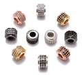 AD Beads Zircon Pave Rhinestones Rondelle Big Hole Bracelet Connector Spacer Beads 10pcs Mixed Color 6x7mm - color: 10pcs Mixed Color 3 Row Rondelle (6x7mm)