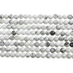 MJDCB 225pcs Natural Small Stone Beads 3mm White Howlite Round Smooth Loose Gemstone Bead for Jewelry Making Bracelets Earrings Necklaces Accessories - color: Howlite
