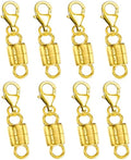 Dailyacc 925 Silver Lobster Magnetic Necklace Clasps and Closures Safety Sterling Silver with 14K Gold Jewelry Converters for Bracelets Chain Extender - color: Silver with Gold Plating