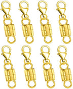 Dailyacc 925 Silver Lobster Magnetic Necklace Clasps and Closures Safety Sterling Silver with 14K Gold Jewelry Converters for Bracelets Chain Extender - color: Silver with Gold Plating