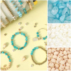 TOIPINIO Bracelet Making Kit Jewelry Making Supplies Kit Natural Stone Beads for Irregular Natural Stone with for DIY Craft Friendship Bracelet/Necklace/Earrings for Adults (Lapis Lazuli+Aquamarine) - color: Lapis Lazuli - Aquamarine