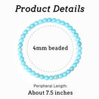 MAIBAOTA Healing Crystal Bracelet for Women Men, 8/4 mm Natural Stone Beaded Bracelets, Jewelry Birthday Gifts, Round Gemstones Stretch Bracelets - color: Green-Turquoise, size: 4 mm