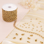Jabogrii 16.4 Feet Stainless Steel Oval Lip Chain for Jewelry Making Gold Chain Roll DIY Craft Jewelry Making Findings - color: Oval Lip Gold