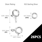 925 Sterling Silver Lobster Claw Clasps Set, Lobster Clasps Connector Closures and Spring Clasps with Open Jump Rings for Necklace Bracelet DIY Jewelry Finding Supplies (26pcs) - color: 26PcsB