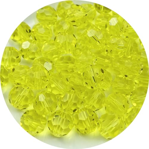 Crystal Glass Beads 400 Pieces 4mm Round Faceted Glass Spacer Beads for Jewelry Making Bracelet Earring Necklace DIY Craft Supplies(Gold Yellow) - color: Gold Yellow, size: 4mm