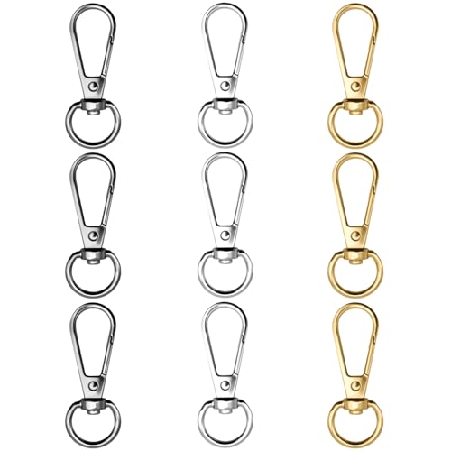 12pcs Swivel Push Gate Snap Hooks Clasps for DIY Crafts Keychain Clip Purse Handbag Making Accessories (Large(46mm),Multicolour) - color: multicolour, size: Large(46mm)