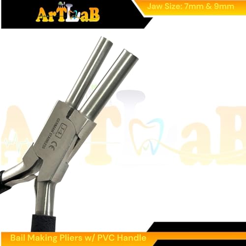 Bail Making Pliers with PVC Grip Handle | for Making S-Hooks, Ear Loops, Jump Loops, Bail, and More - German Stainless Steel ((6-IN-1) 2mm to 9mm Loops) - size: (6-IN-1) 2mm to 9mm Loops