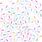 300Pcs Vowel Letter Beads I 4X7mm Individual Round Alphabet Beads for Friendship Bracelets Making - color: Round - I