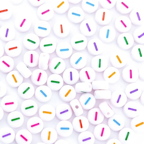 300Pcs Vowel Letter Beads I 4X7mm Individual Round Alphabet Beads for Friendship Bracelets Making - color: Round - I