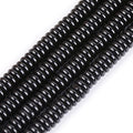 JOE FOREMAN 2x6mm Natural Polished Black Agate Stone Heishi Disc Rondelle Spacer Beads for Jewelry Making Full 15" Strand Energy Stone Healing Power Crystal - color: Black Agate