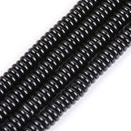 JOE FOREMAN 2x6mm Natural Polished Black Agate Stone Heishi Disc Rondelle Spacer Beads for Jewelry Making Full 15" Strand Energy Stone Healing Power Crystal - color: Black Agate