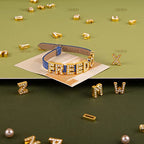 AUEAR, 36 Pack Gold 8mm Full Rhinestone Slide Alloy Letter Charm Crystal A-Z Alphabet with 0-9 Numbers for Bracelets Wristbands DIY Jewelry Making - color: Gold, size: 36 Pack