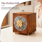 Wooden Jewelry Box for Women Jewelry Box With Drawers Walnut Wood (Walnut Wood with printing A) - color: Walnut Wood with printing A