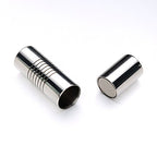 Inner Hole Size 2mm Magnetic Clasp Magnetic Closure Cylinder Shell for Leather Cord 5 Sets - size: Inner Hole Size:2mm
