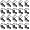Beebeecraft 1 Box 50Pcs 304 Stainless Steel Crimp Beads Covers 9mm Open Half Round Crimp Bead Knot Cover Small Beads for Jewelry Craft Making
