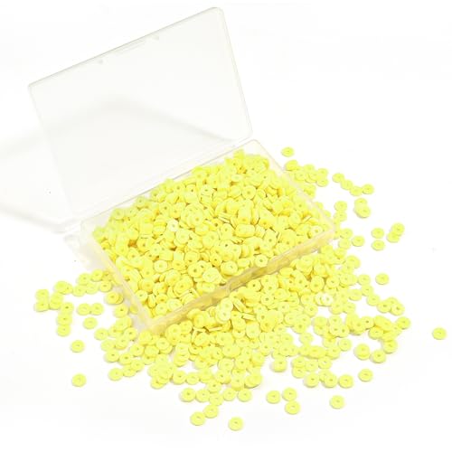Polymer Clay Beads, 6mm Heishi Bead for Jewelry Bracelets Necklace Making 1000PCS - color: Neon green