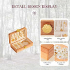 Travel Jewelry Case Small Wood Jewelry Organizer Jewelry Box for Women (Pine Wood Print B) - color: Pine Wood Print B