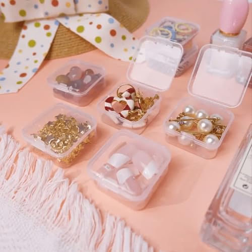 31-Slot Clear Plastic Bead Organizer Box with Hinged Lids - Portable Craft Storage Container for Jewelry Making, DIY Crafts, Nail Art & Small Parts