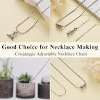 Crisjanggo 10 Pcs Adjustable Stainless Steel Chain Bulk 20 Inch Dainty Snake Necklace Chains with Lobster Clasps for Jewelry Making - color: Silver Snake