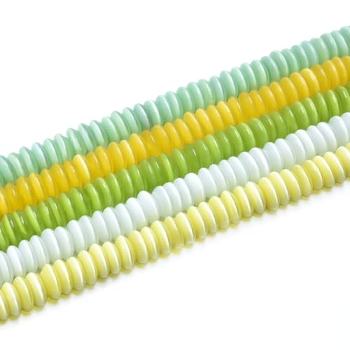 120pcs 3x8mm Mixed Colors Cat's Eye Disk Stone Loose Spacer Gemstone Beads Semi-Precious Craft Supplies for DIY Jewelry Making - color: Disk3x8mm Mixed Colors