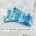 480pcs Crystal Glass Beads 3mm 4mm 6mm 8mm 10mm Round Faceted Glass Spacer Beads for Bracelets Necklace Earring DIY Jewelry Making Craft(Lake Blue) - color: Lake Blue