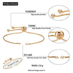 DanLingJewelry 20pcs Adjustable Slider Bracelet Slider Extender Chains with Ball Ends for Jewelry Making DIY 8 Inches(220mm) G - color: StyleⅡ-20 pcs-Golden