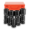 1" Drive Jumbo Impact Socket Set,9 PCS SAE (1",1-1/8",1-1/4",1-3/8",1-1/2",1-5/8",1-3/4",1-7/8",2") Universal Hex Deep Socket Combination,CR-MO Alloy Steel,Heavy Duty Storage Case - size: 1 Inch 9-Piece