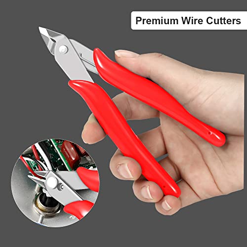 MONVICT 5 Inch Micro Wire Cutters, Flush Cutters with Ultra Sharp Cutting Edge & Opening Spring Precision Small Side Cutting Pliers Tools Perfect for Crafts Wires 3D Printer Electrical & Cut Needs - color: 5"- Pack 1