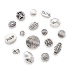 Beadthoven 80pcs/Box Tibetan Style Flat Round Oval Spacers Beads 16style Antique Silver Hope Faith Love Disc Coin Beads for Bracelet Necklace Jewelry Making Supplies - color: Antique Silver-RoundOval-16styles
