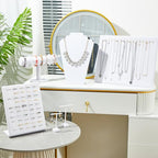 Henoyso 22 Pcs Velvet Jewelry Display Set Jewelry Display for Selling Necklace Stand Bracelet Holder T Shape Earring Stand - color: White