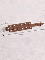 GelConnie Leather Cuff Bracelet Punk Braided Bracelets Rock Leather Wristbands Faux Mens Leather Bracelet Gothic Viking Bangle Adjustable Wrap Bracelet for Women,Men - color: Brown Leather Cuff