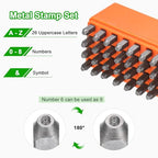 HARFINGTON 36pcs Metal Stamping Kit 5/64" (2mm) Steel Uppercase Letter and Number Punch Set (A-Z / 0-8 / "&" Symbol) Punch Press Tool with Case for Imprinting Metal Plastic Wood Leather - size: 5/64"
