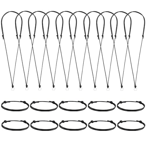 20 Pcs Necklace Cord for Pendant Necklace String Adjustable Knotted Handmade Craft Choker with Metal Ring for Hanging Pendants Rope, Black Necklace Cord - color: Style 11