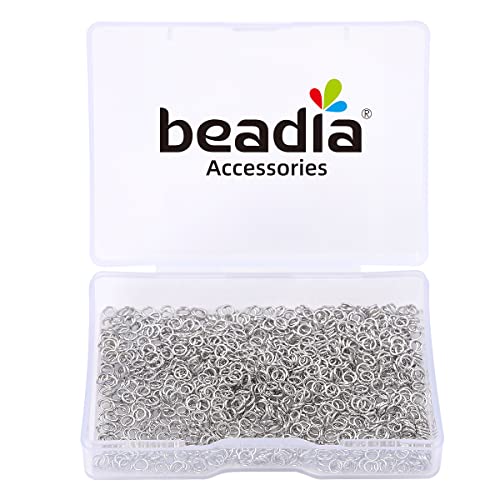 BEADIA Platinum Plated Jump Rings Non Tarnish 3mm 1200pcs for Jewelry Making Findings - color: Platinum, size: 0.5x3mm