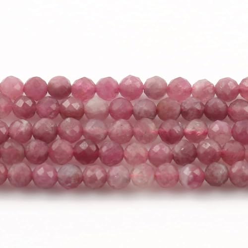 Song Xi 180pcs 2mm Natural Pink Tourmaline Gemstone Beads Faceted Round Loose Stone Beads for Jewelry Making (1 Strand) - color: Pink Tourmaline, size: 1.9-2.4mm