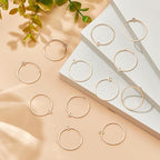 BENECREAT 20pcs 18K Real Gold Plated Round Beading Hoop Earring Finding Components for Jewelry Making, Wedding Mother's Day Festival Gift DIY, 27.5x25mm