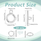 1 Box 60 Sets Bracelet Toggle Clasps and Closures Toggle Jewelry Clasps Alloy Silver t-Bat Connector Clasp with Open Jump Rings for Jewelry Making Necklace Bracelets Supplies Craft DIY - style: Style 4