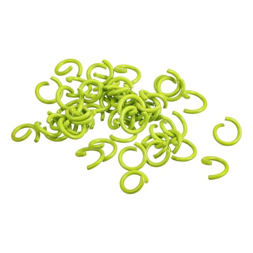 uxcell Open Jump Rings, 8mm Colorful O-Ring Connectors for DIY Crafts Jewelry Making, Carbon Steel, Fluorescent Green, 200Pcs - color: Fluorescent Green, size: 8mm