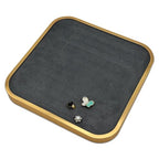 TheDisplayGuys - Aluminum Jewelry Organizer Display Tray - Faux Suede Insert - 104 Ring Holder Slots - Gold/Grey - color: Grey Suede, size: Ring Slots - 104, style: Aluminum - Gold