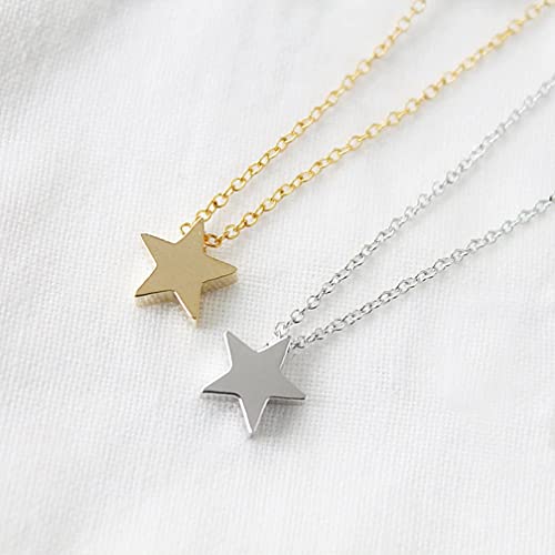 Valloey Rover Gold Necklace for Women 14K Gold Plated Circle Cubic Zirconia Pendant Necklace Dainty Twist Rope Chain Necklace Simple Jewelry Gift for Women - style: Silver-Star