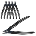 5 Pack Micro Wire Cutters, 5 Inches Flush Cutters Pliers, Diagonal Side Cutters Nippers, Zip Tie Sprue Cutter for Electronics, Plastic Models, Jewelry (Black) - color: Black