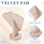 CHGCRAFT Necklace Display Stand Wood Jewelry Holder with Velvet Mat Jewelry Necklace Display for Vendors, Antique White, 3.94x5.9x7.87inch - color: Antique White