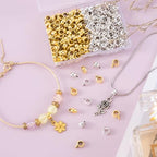 Joez Wonderful Links Bail Beads, Hypoallergenic Alloy Column Spacer Beads - color: 50 Gold, 50 Silver