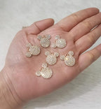 16-Pcs Crystal Jewelry Making Charms Silver Pendant Charm For Women Making Jewelry Crafts Rhinestone Charms - color: Mouse